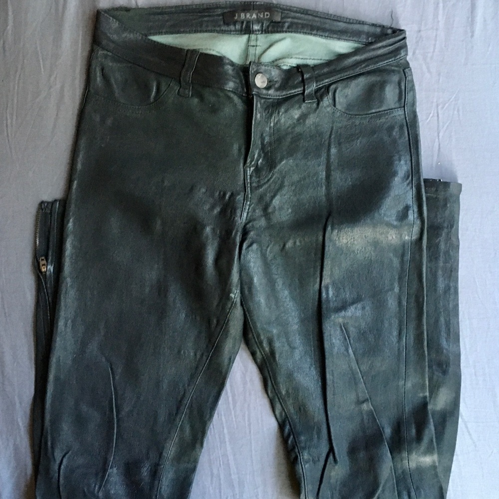 Lamb leather jeans